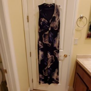 Maxi Dress Navy & Tan
